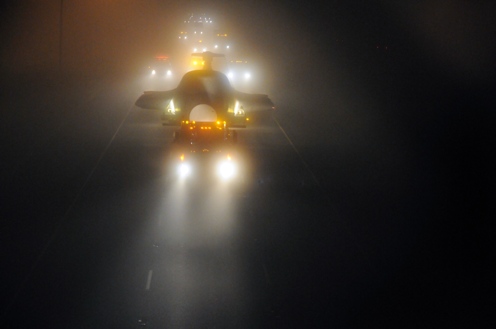 Oversize load transport on a highway